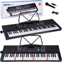 Instrumento de teclado electrónico de 61 teclas con retroiluminación y micrófono