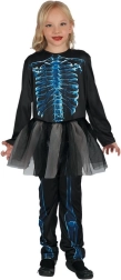 Disfraz de carnaval de Esqueleto para niñas 130-140 cm