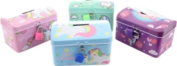 Hucha metálica de unicornio con candado