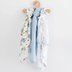 Pañales de algodón con estampado para niño 70 × 80 cm, 3 uds