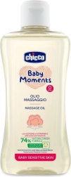 Chicco aceite de masaje para costra láctea con algodón y vitamina E, Baby Moments Sensitive 200 ml