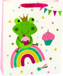 Bolsa de regalo con ranita en arcoíris