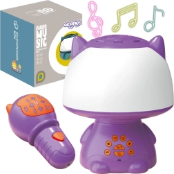 Woopie lámpara multifuncional RGB con altavoz Bluetooth y karaoke, morada