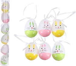 Huevos decorativos de plástico de colores 6 cm