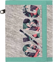 Cartera textil OXY Grey Tropical con cierre de velcro
