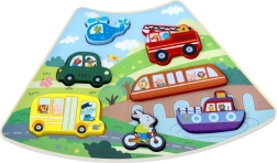 Puzle de madera – medios de transporte, set conectable