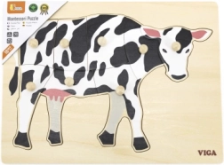 Encajable Montessori de madera – vaca VIGA