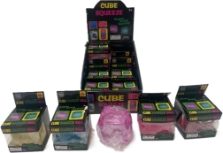 Pelota antiestrés para apretar con forma de cubo - 1 unidad