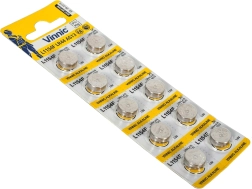 Pilas alcalinas LR44 VINNIC 10 uds