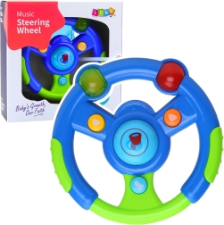 Volante interactivo infantil con luces y sonidos verde-azul