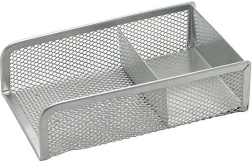 Soporte metálico para notas y clips, plateado