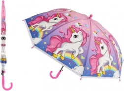 Paraguas infantil con diseño de unicornio, automático, 64 cm