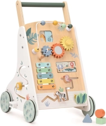 Andador Montessori de madera con motivo de selva