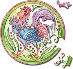 Puzzle redondo Curiosi Picoli gallo 33 piezas