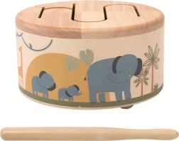 Tambor de madera safari para niños