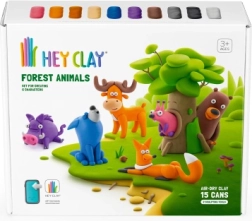 Modelina Hey Clay – animalitos del bosque, 15 botes, masa autodurcible 3+