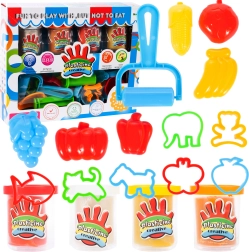 Set de plastilina frutas y animales, 4 botes