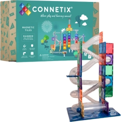 Connetix Rainbow Ball Run – creativa construcción magnética, 92 piezas