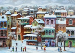 Puzzle nieve en el antiguo Tiflis de 1000 piezas