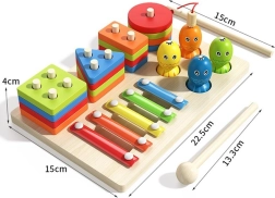 Set de instrumentos musicales de madera para niños, 18 piezas
