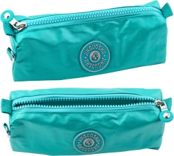 Estuche escolar con bolsillo verde