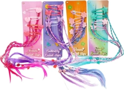 Horquillas infantiles para el pelo con trenzas de colores – set de 4 uds