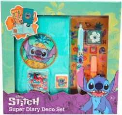 Set decorativo con cuaderno y bolígrafo Disney Stitch super diary deco set