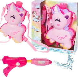Pistola de agua con mochilita unicornio rosa