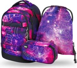 Set escolar Baagl Galaxy: mochila, estuche, bolsa