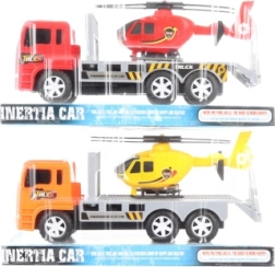 Camión de plástico con helicóptero para niños