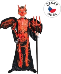 Disfraz para carnaval - esqueleto diabólico para niños 110 - 120 cm
