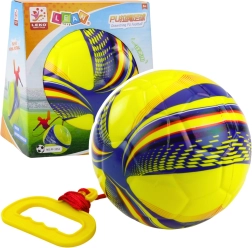 Pelota de espuma amarilla con cuerda y asa 14 cm
