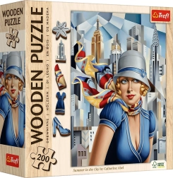 Puzzle de madera de doble cara Trefl art: Catherine Abel – Verano en la ciudad, 200 piezas