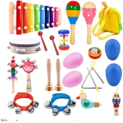 Juego musical de madera para niños 2+ con mochila, 22 piezas