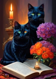 Puzle de gatos negros 500 piezas