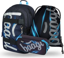 Set escolar Baagl Skate Bluelight: mochila, estuche y bolsa