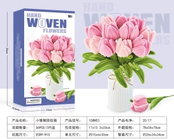 Kit creativo para hacer un ramo suave de tulipanes en un jarrón