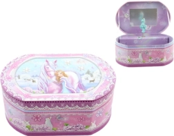 Joyero musical rosa con bailarina y unicornio