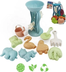 Woopie Green set ecológico de arena con molino y regadera, 10 piezas
