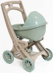 Carrito para muñecas de material ECO verde beige DOLONI