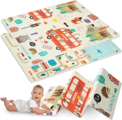 Alfombra infantil de espuma plegable de doble cara Humbi Londres 120 × 180 cm