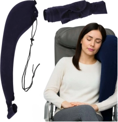 Almohada de viaje inflable lateral para hombro con cierre