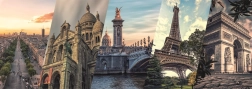 Puzle panorámico París collage 2000 piezas DINO