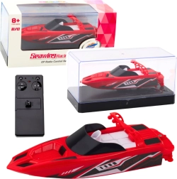 Lancha motora RC de carreras con doble motor 2.4 GHz roja