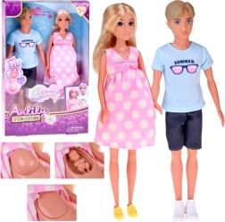 Juego familiar de muñecas – mamá embarazada, papá y bebé