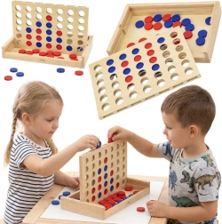 Juego de lógica de madera Viga cuatro en raya