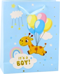 Bolsa de regalo It's a Boy jirafa azul