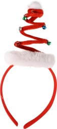 Diadema navideña con cascabeles roja
