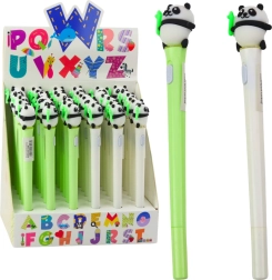 Bolígrafo luminoso con Panda - Verde y Blanco