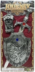 Set de espada y escudo plateados para niños